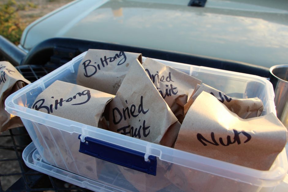 Individual, hand-packed game drive snacks at Senalala 