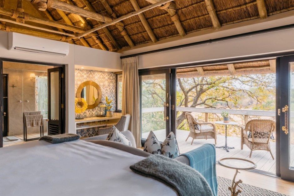 Interior of suite at Thornybush Game Lodge