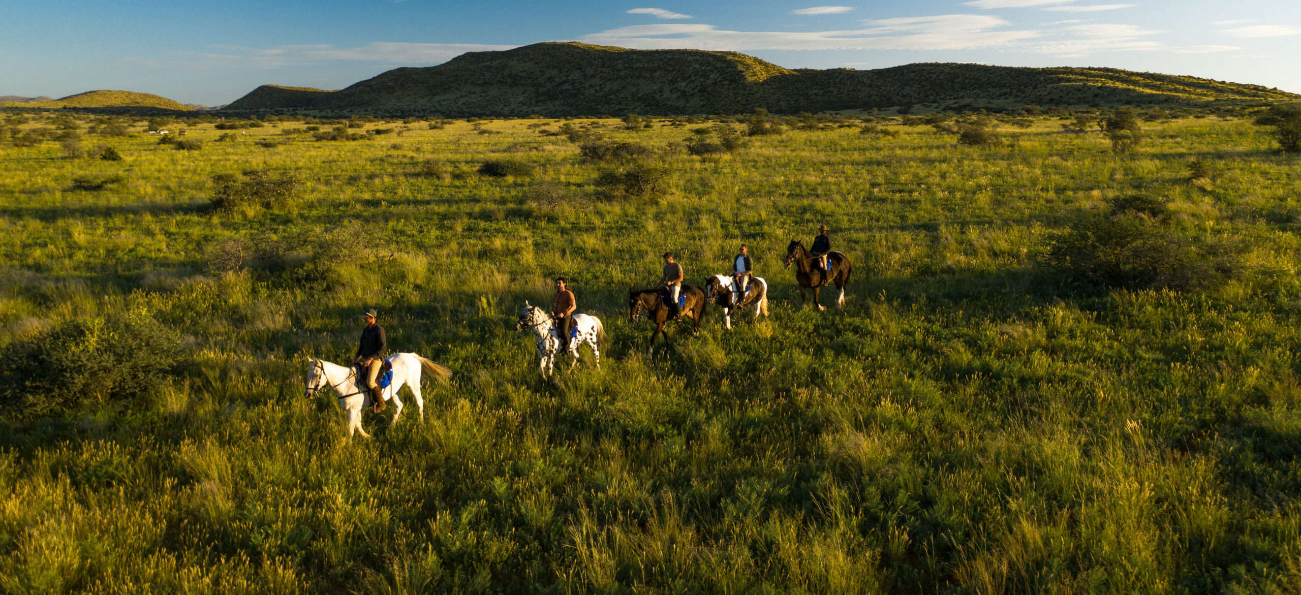 Horseback riding safari in the wild at Tswalu Private Game Reserve