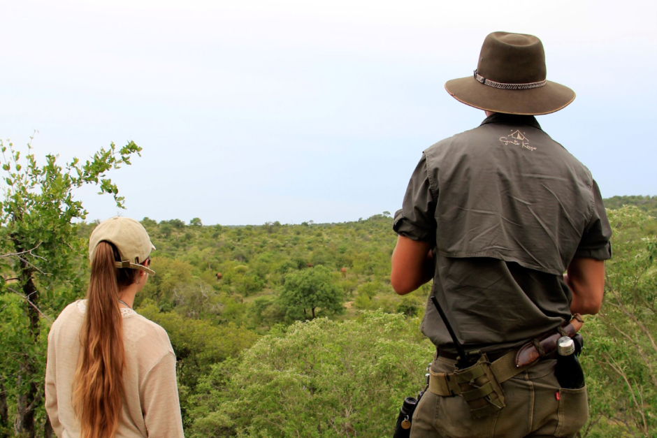 Katharina and our Safari Trails Guide gazing over the vast Kruger landscape