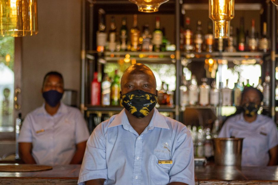 Staff at Madikwe Hills Private Game Lodge wearing masks