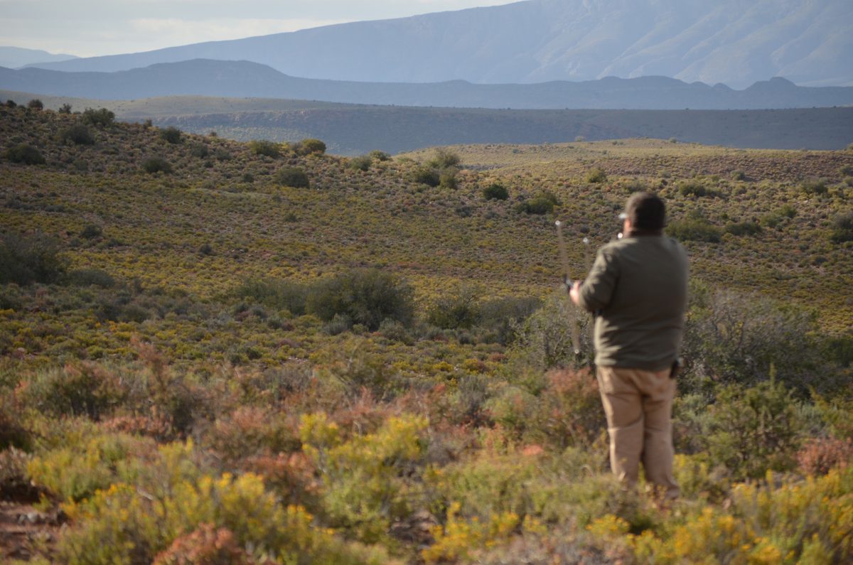 Guide looking out at Sanbona 