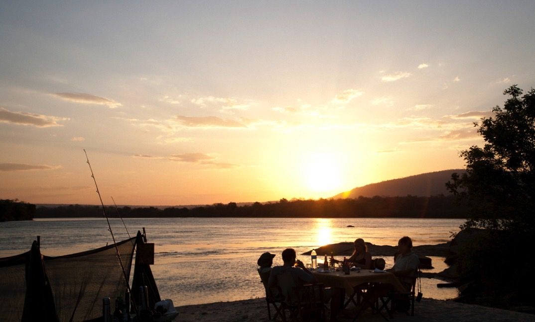 Sunset at a fly camp set up by Sand Rivers Selous in Tanzania 