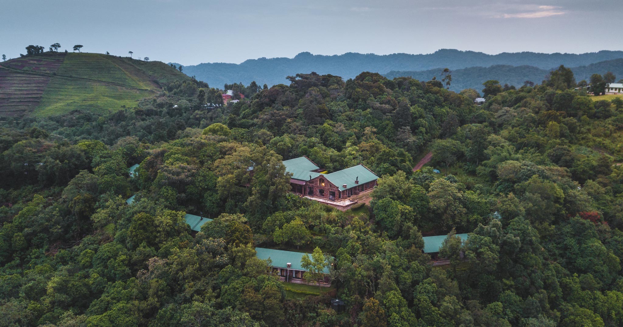 Exterior view of Clouds Mountain Gorilla Lodge