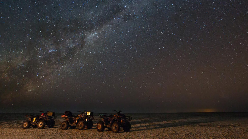 Quad bikes under the stars in Makgadikgadi Pans