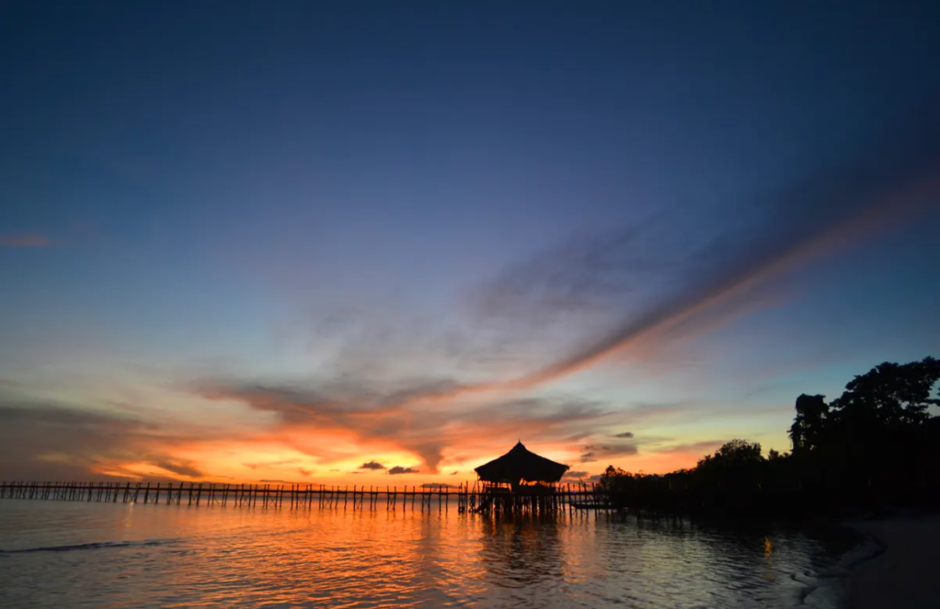 O pôr do sol da ilha é como sonhos que ganham vida