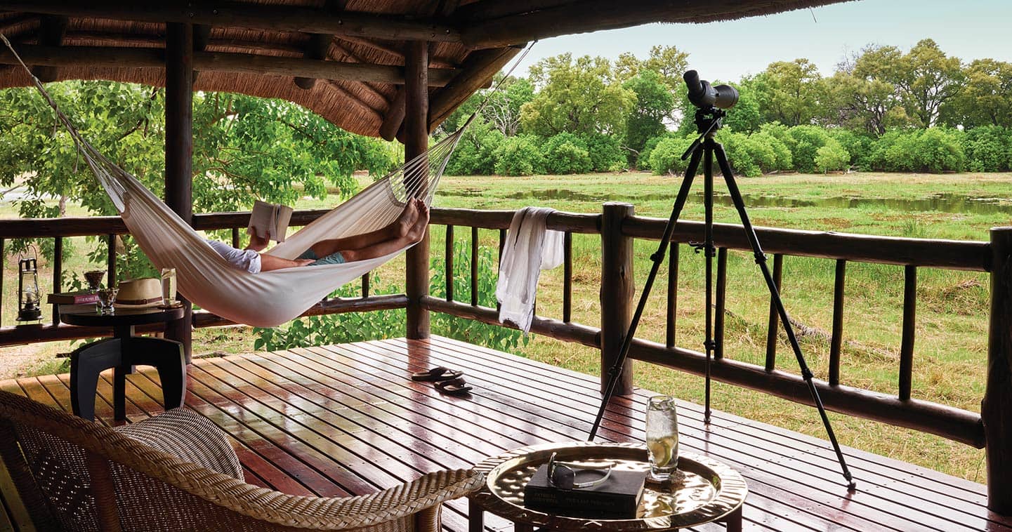 Rooms private view deck complete with hammock and telescope 