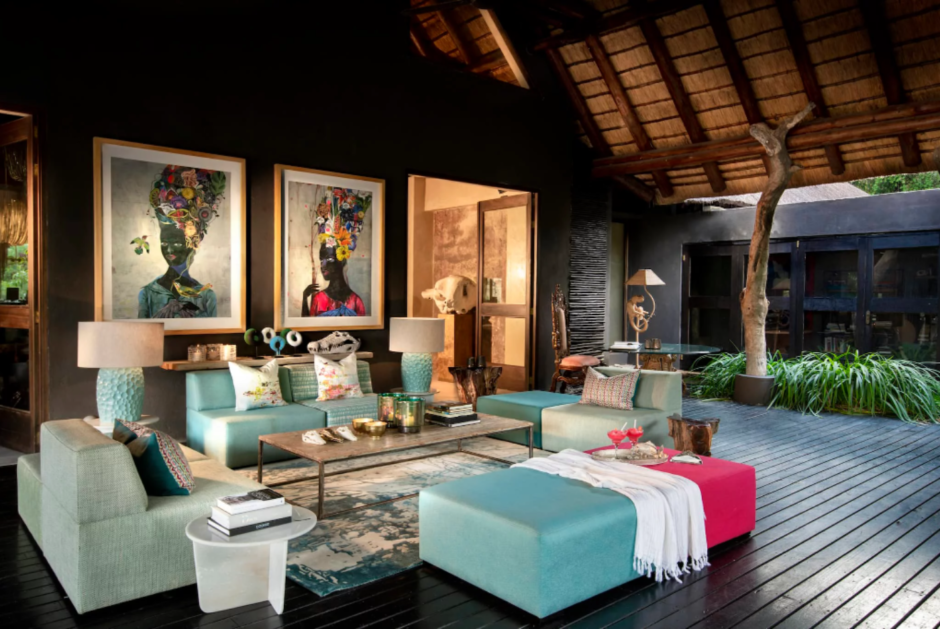 Art and Aesthetics of Safari – Charcoal-coloured walls enhance the artwork and finishings