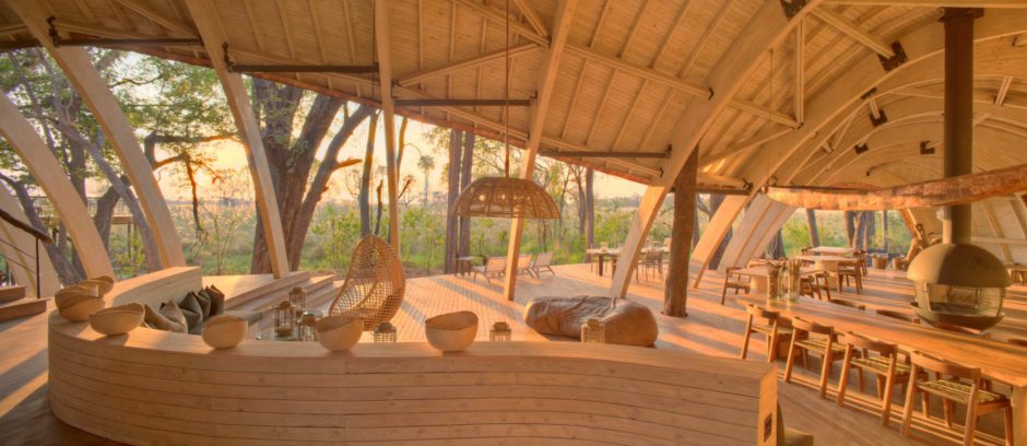 Interior of the Sandibe Okavango Safari Lodge in Botswana 