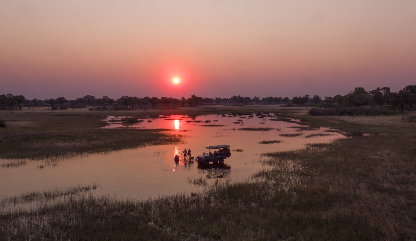 Sunset ins a highlight on luxury safaris in Botswana