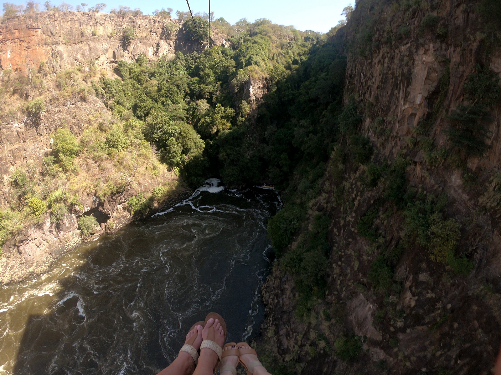 View from our zip-lining adventure at Victoria Falls gorge