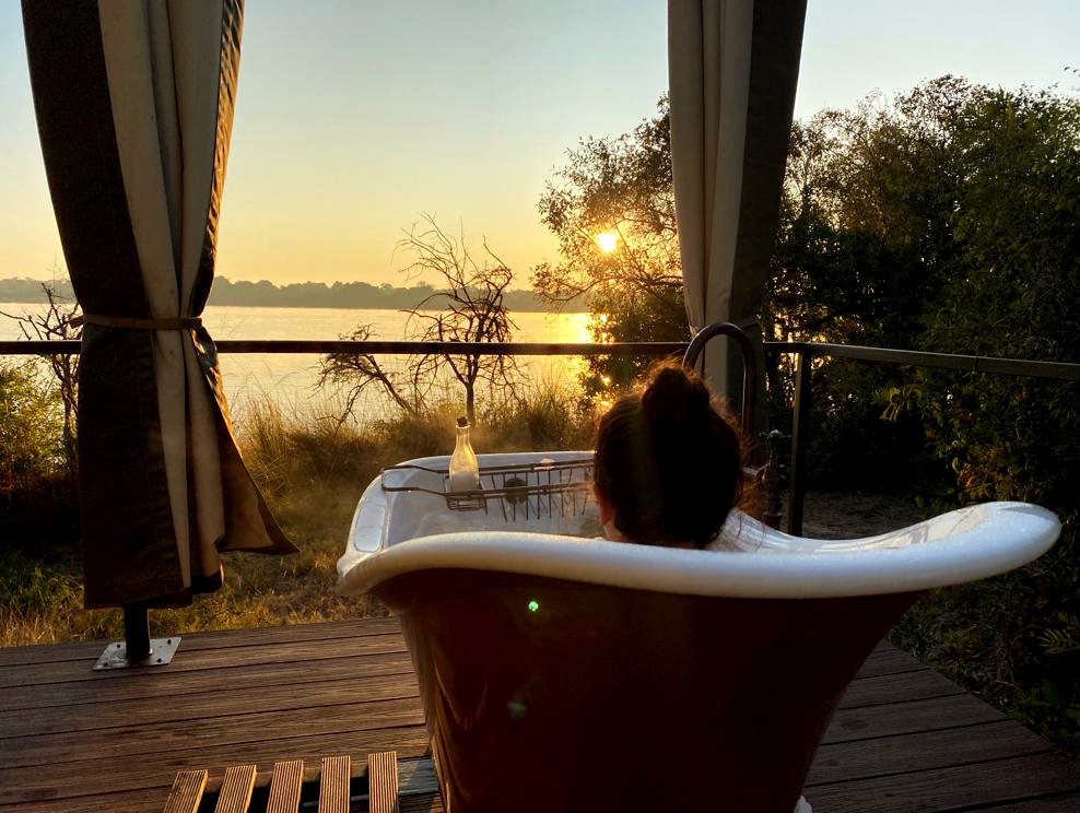 Bath with a view of the Zambezi