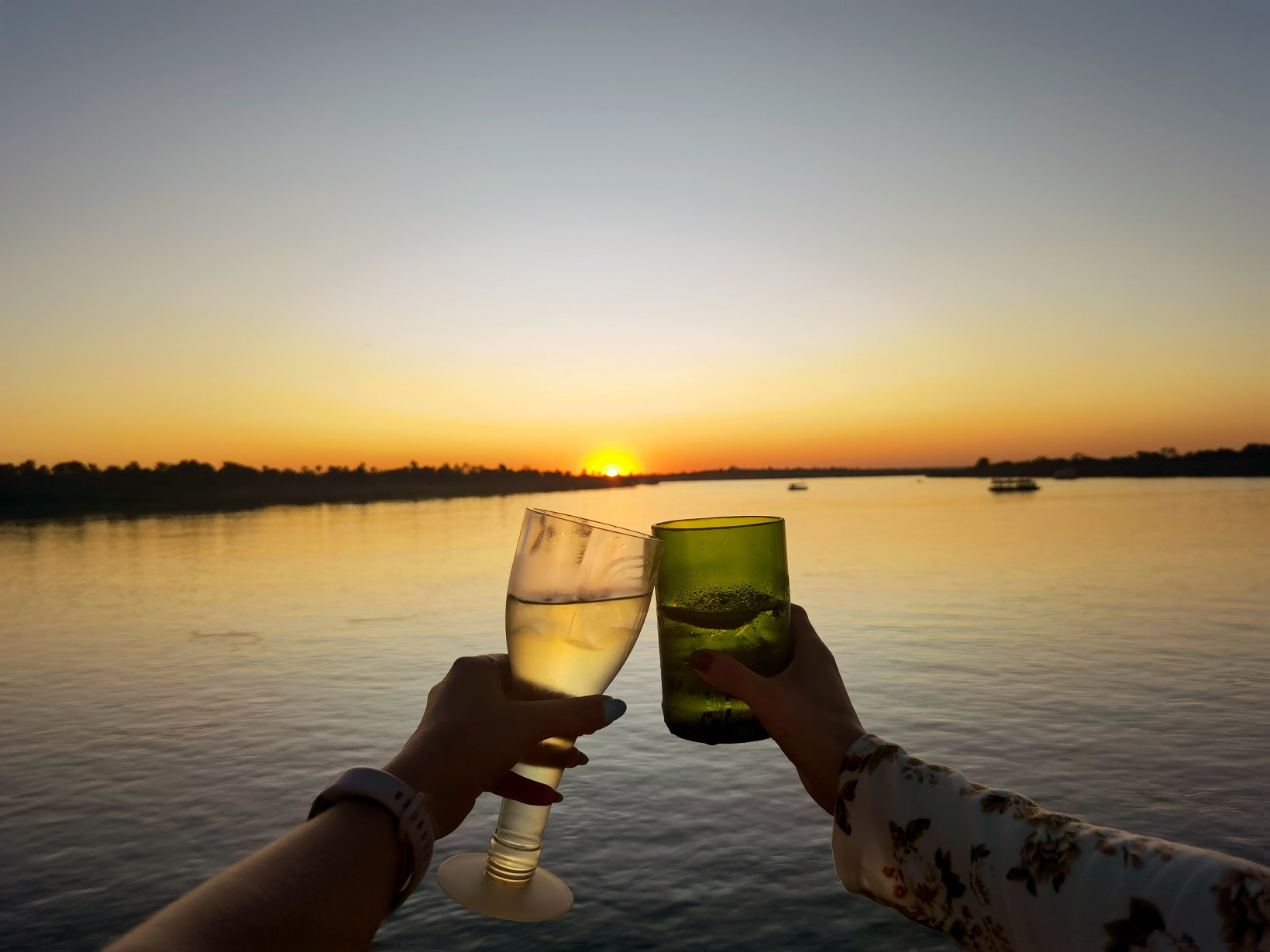 Sundowners on the Zambezi River