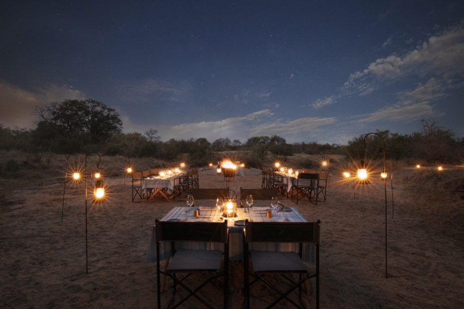 Dinner served in an especially fantastical location when dining at Silvan Safari