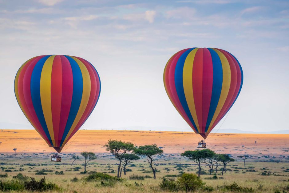 Im Heißluftballon über der Serengeti in Ostafrika