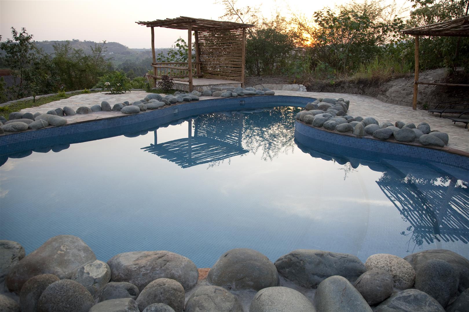 Kyambura Gorge Lodge pool area 