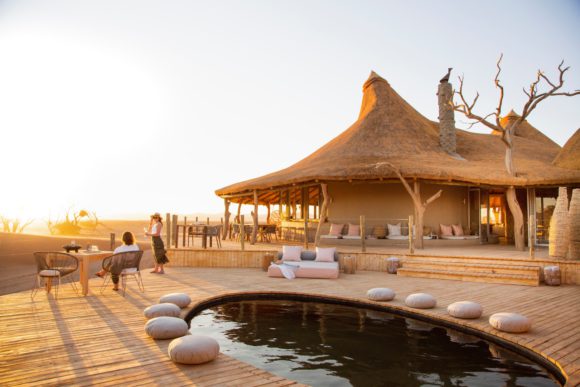 Swimming pool at Little Kulala, which is one of the best lodges in Namibia