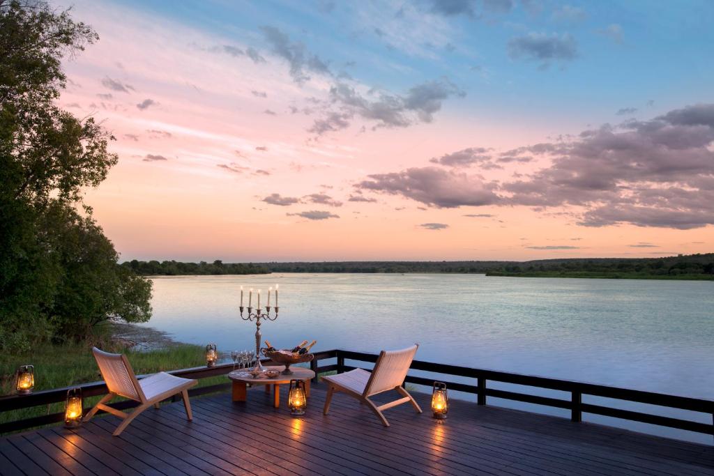 Romantic sunset at Royal Chundu in Zambia