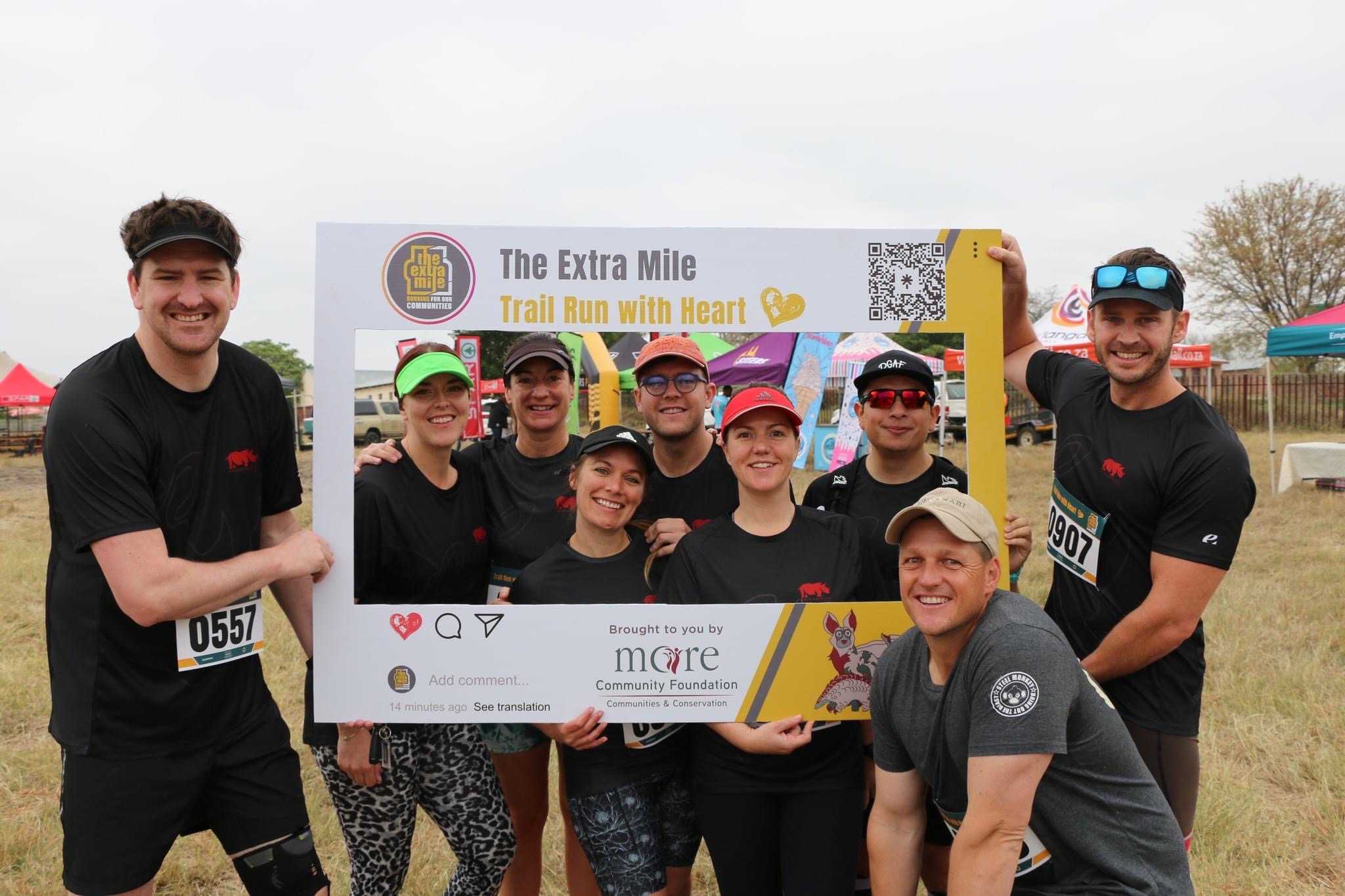 Rhino Africa team at the start of the Extra Mile Trail Run