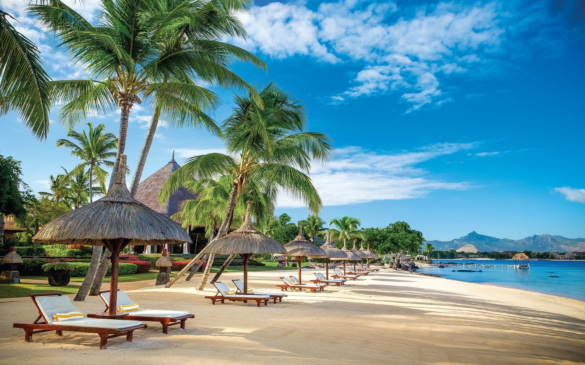 Views of the beach from The Oberoi, Mauritius 