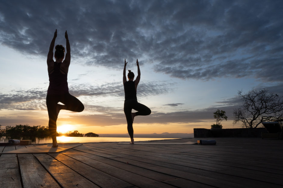 Yoga session in Tanzania