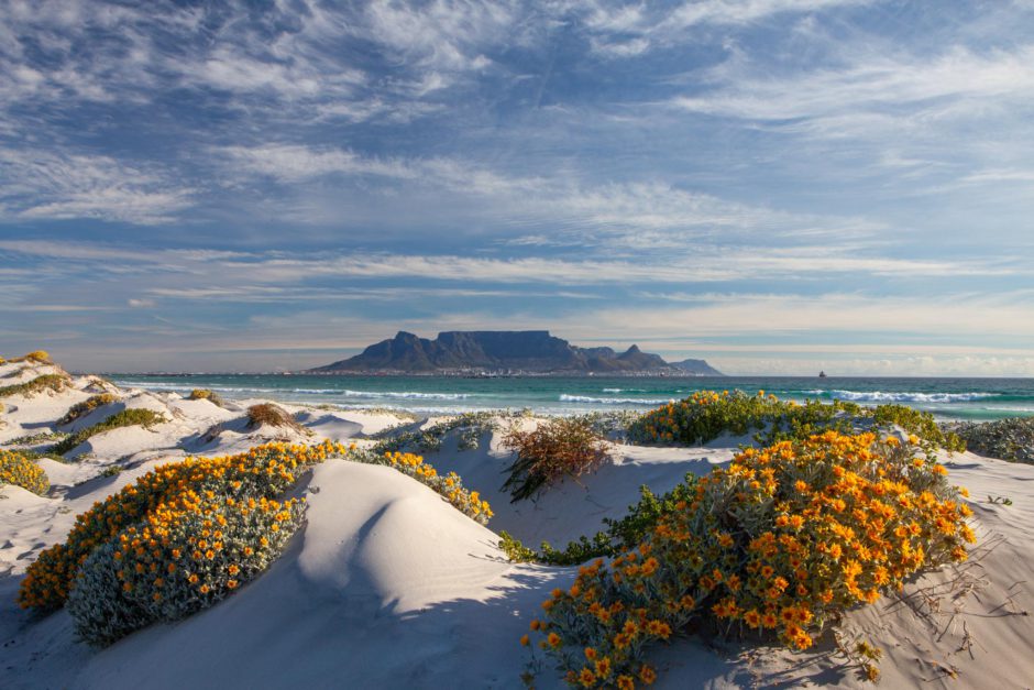 Scenic view of Table Mountain from Blouberg Strand