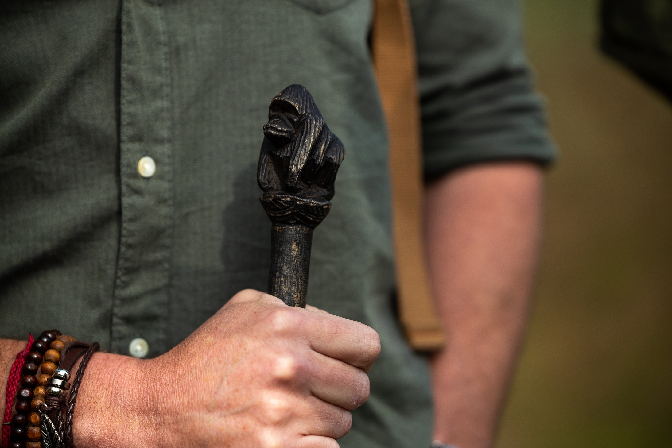 Walking stick on gorilla trekking adventure in Africa