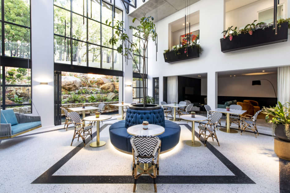 Airy atrium at Camissa House Boutique Hotel