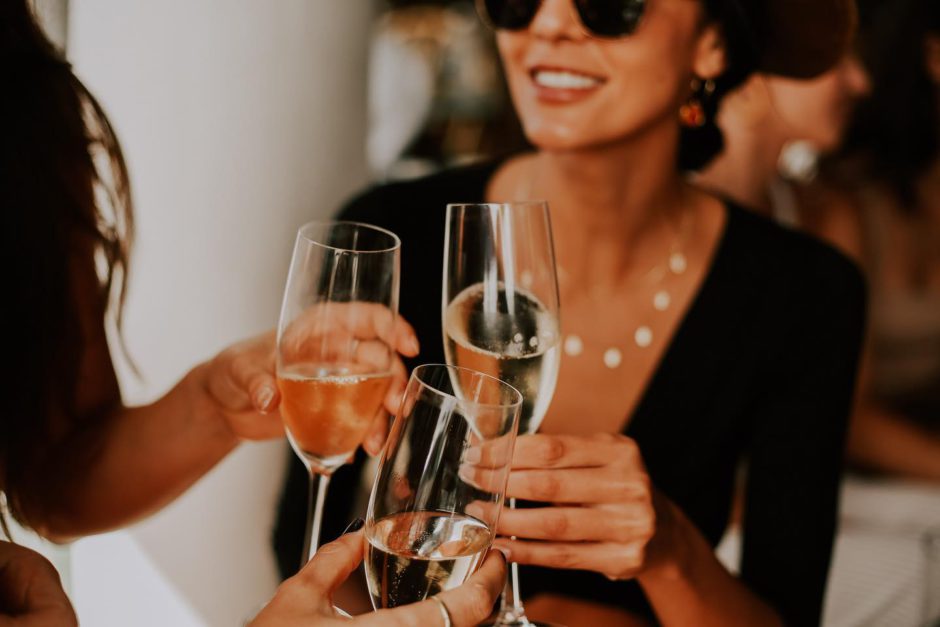 Ladies drinking champagne at Cafe Caprice in Cape Town