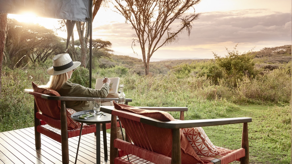 Lodge patio in Ngorongoro