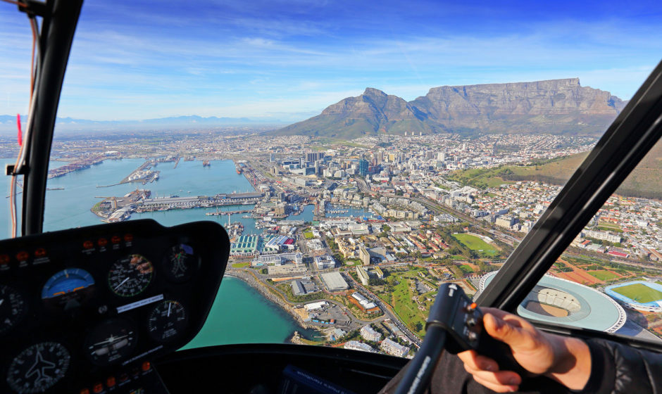 Desejos da África: Vista de helicóptero da Cidade do Cabo