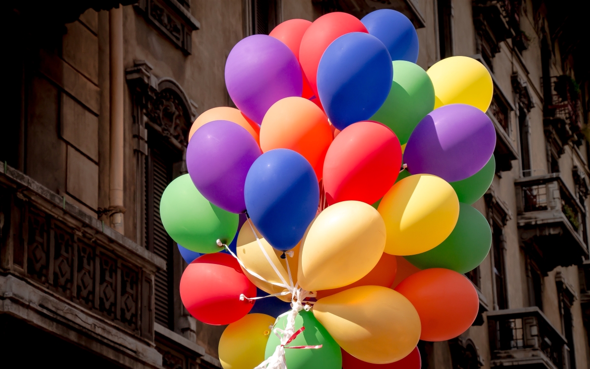 Rainbow balloons