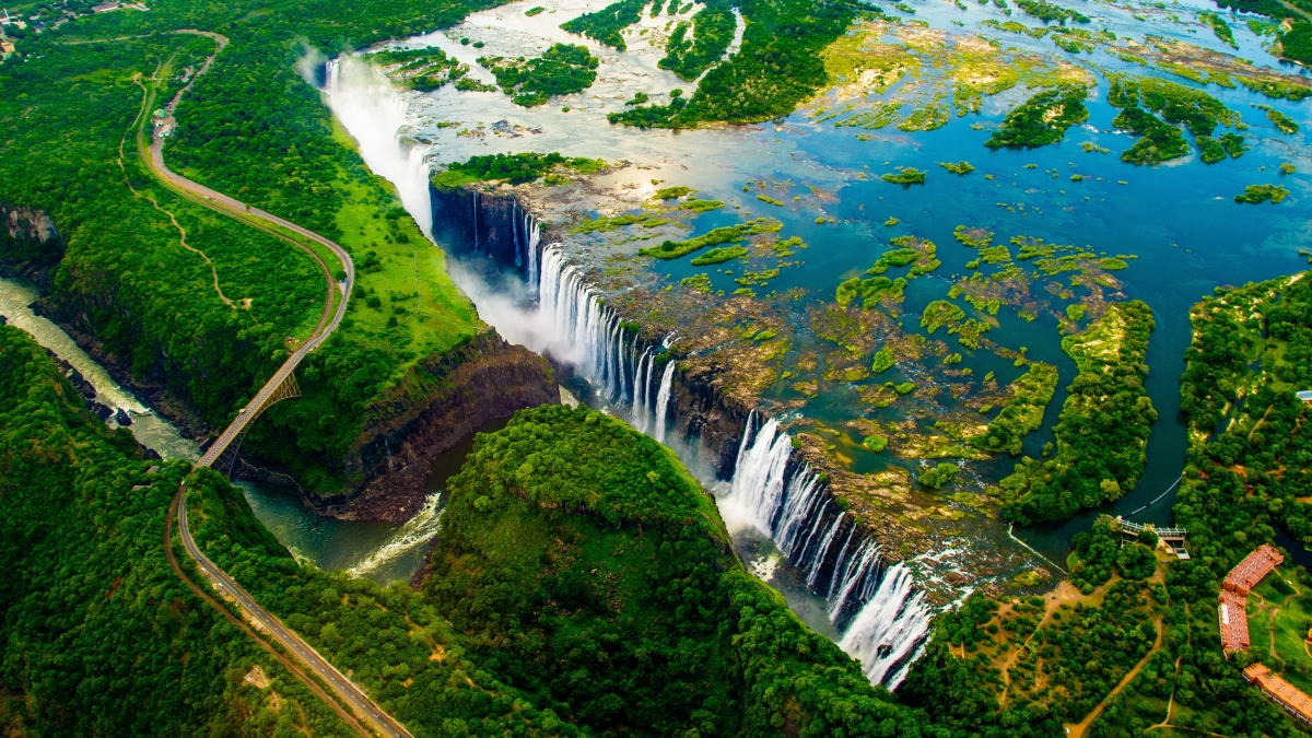 Aerial view of Victoria Falls