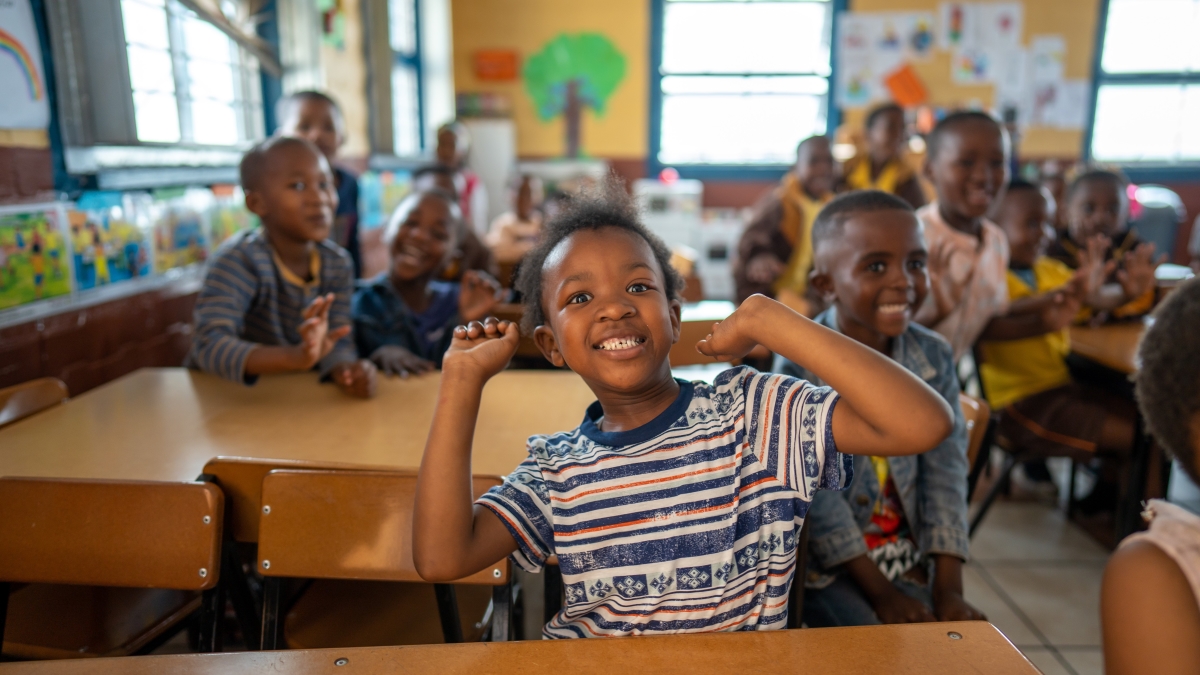 Children in one of Khumbalani's classrooms, one of our Impact Partners in South Africa