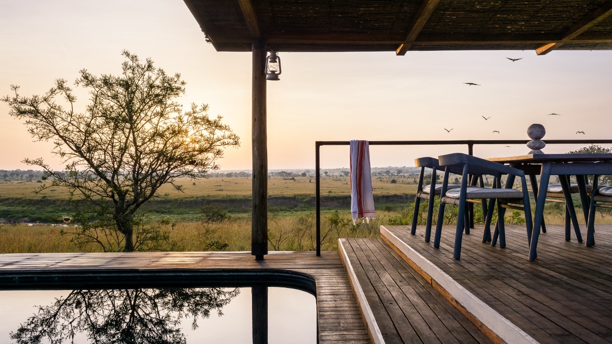 Private plunge pool view of the river