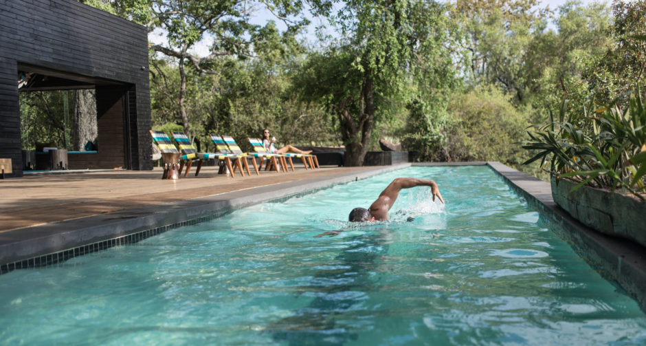 Swim laps in the beautiful pool on the Jackalberry main deck