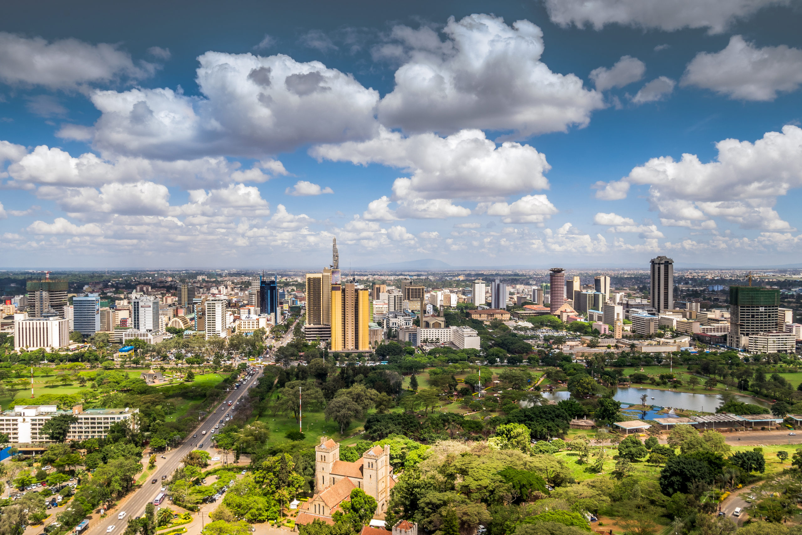 The modern Nairobi city centre