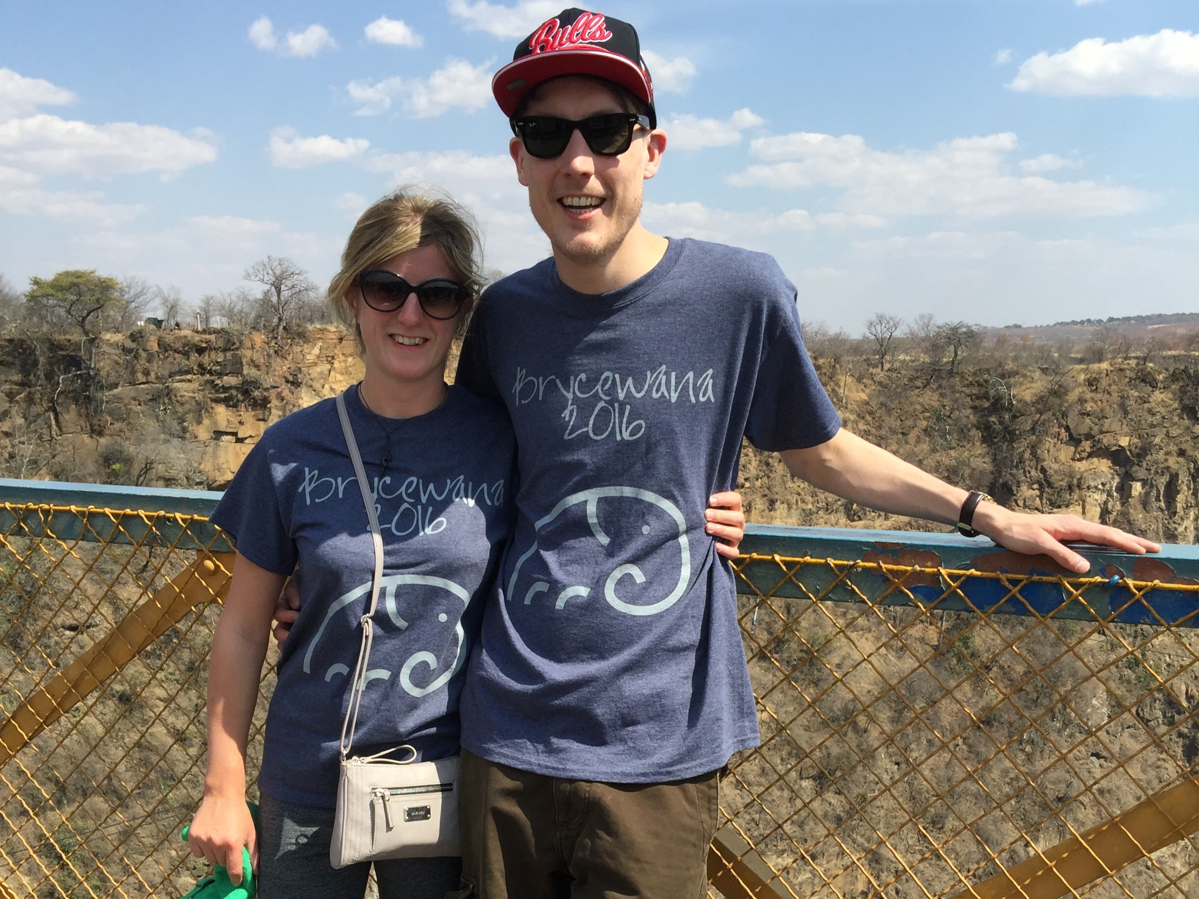 Jen and Scott in Victoria Falls