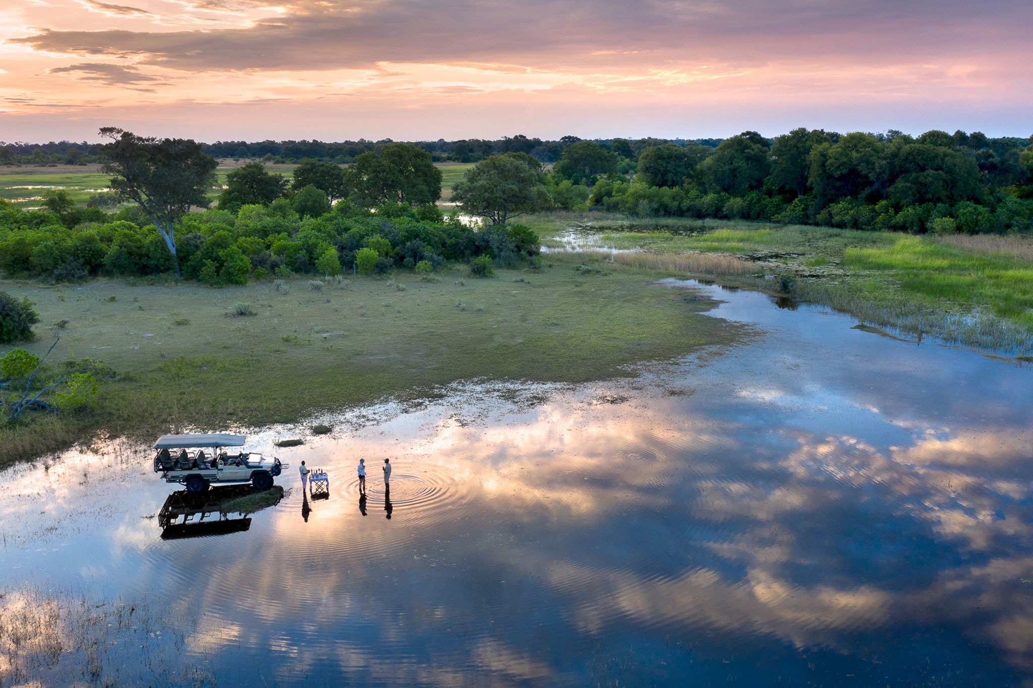 Botswana in pictures: Game drive sunset drinks stop