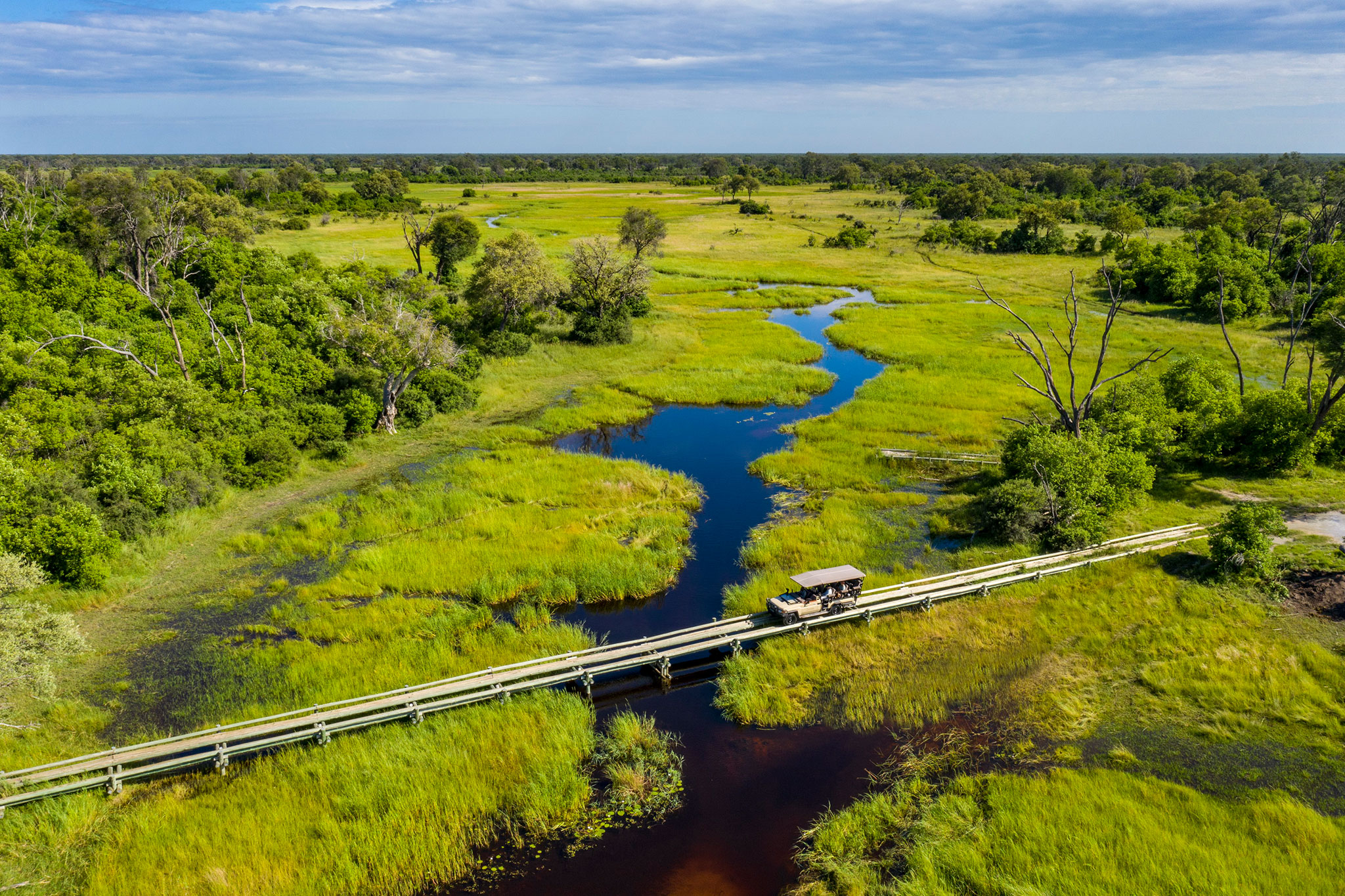 Birds eye view of the Okavango Delta