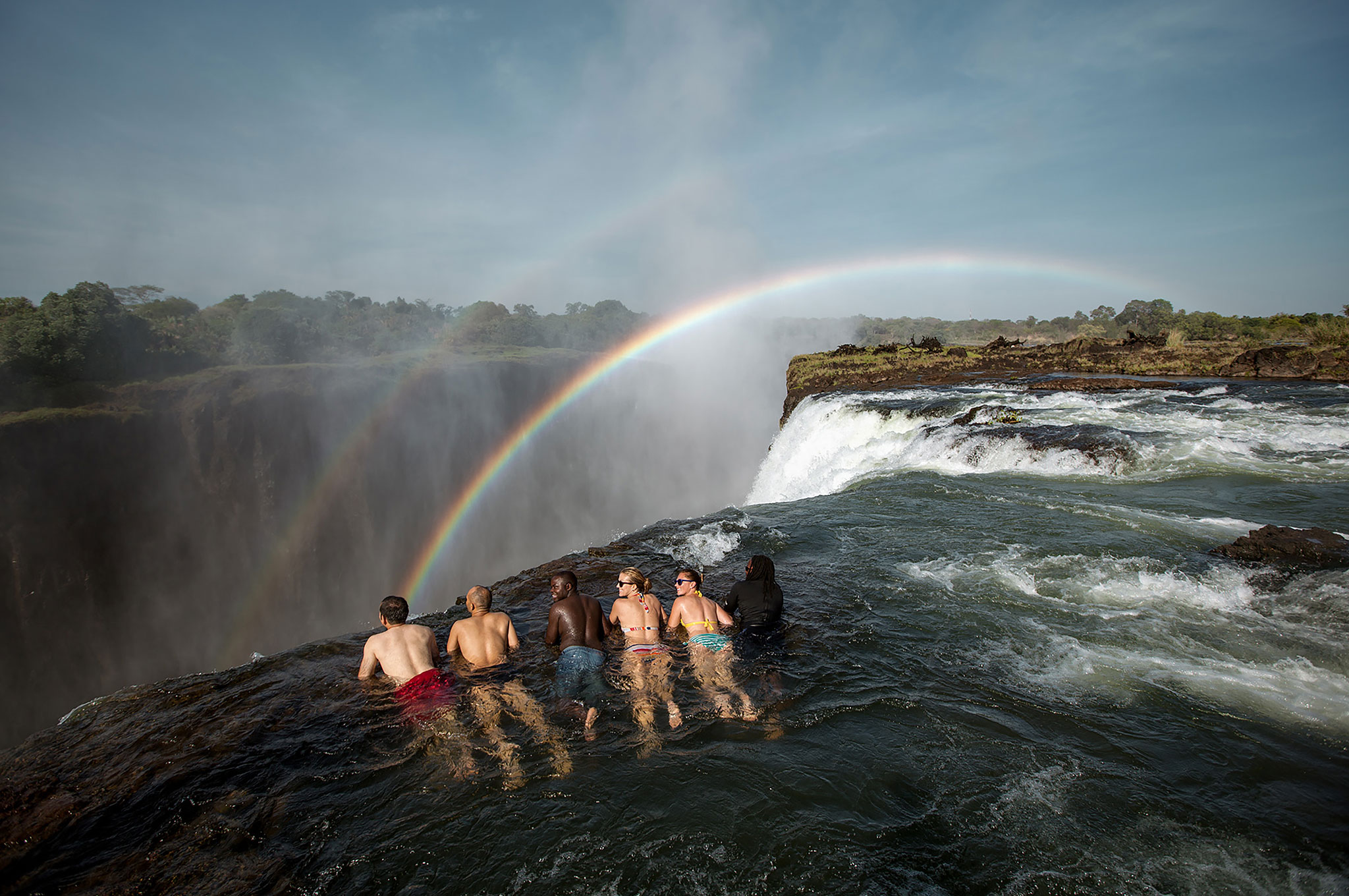 A group on the edge of Devil's Pool