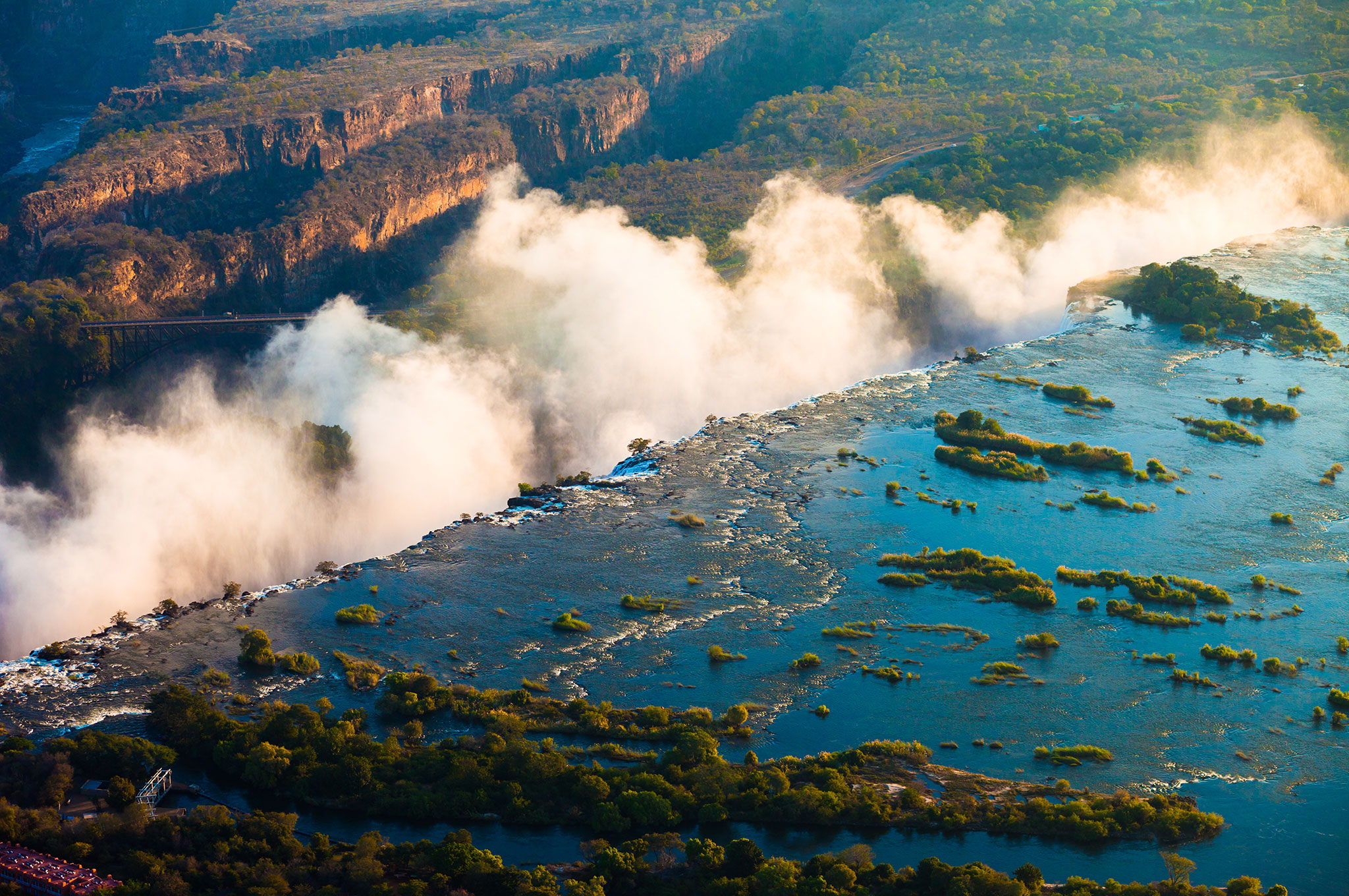 Aerial view of Victoria Falls