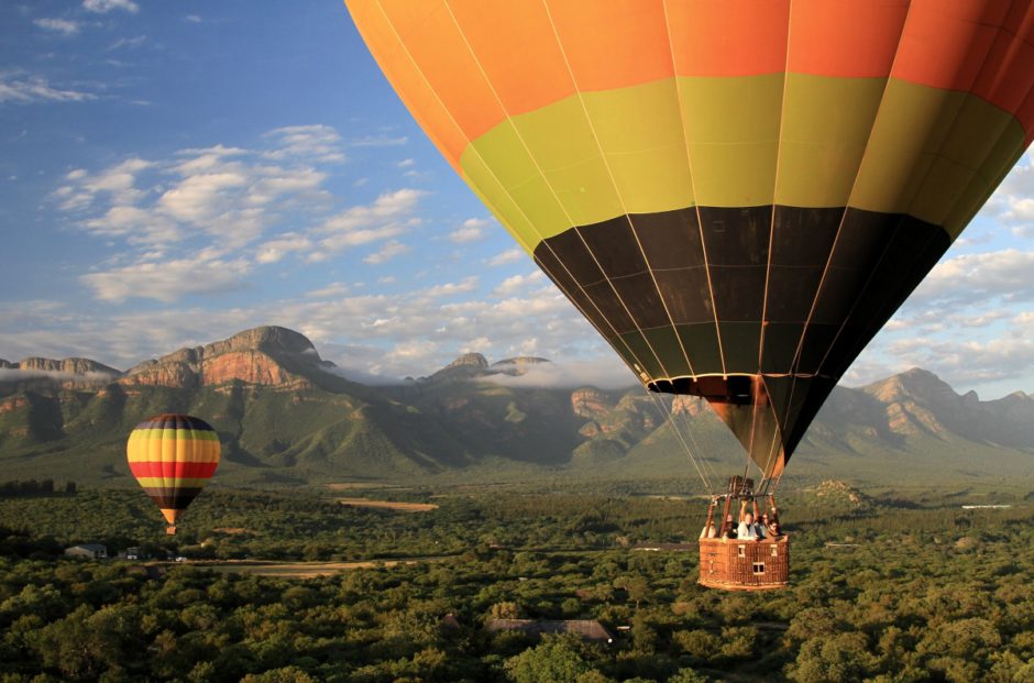 Embarque em um safári de balão de ar quente no Saseka Tented Camp, Crédito da imagem: Thornybush