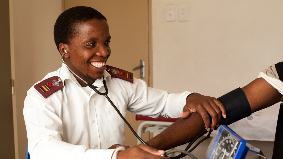 A doctor at Mduku Clinic, one of the organisations that King Charles III supports in South Africa