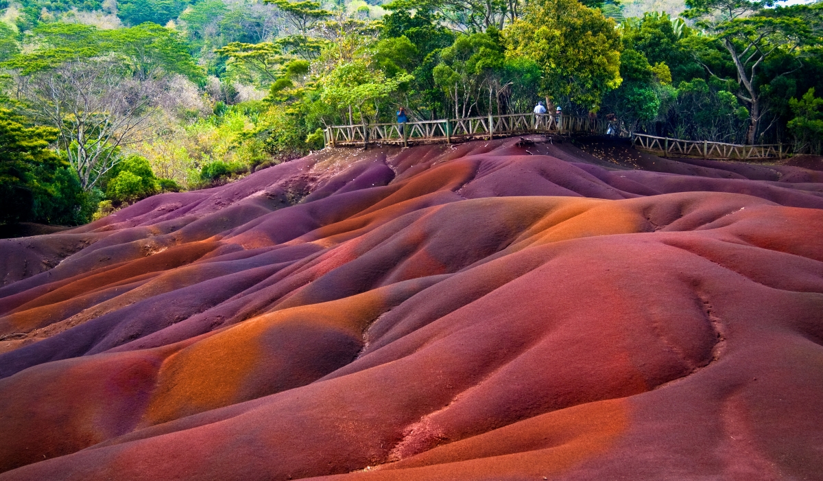 colourful sands of Chamarel 7 Coloured Earth Geopark