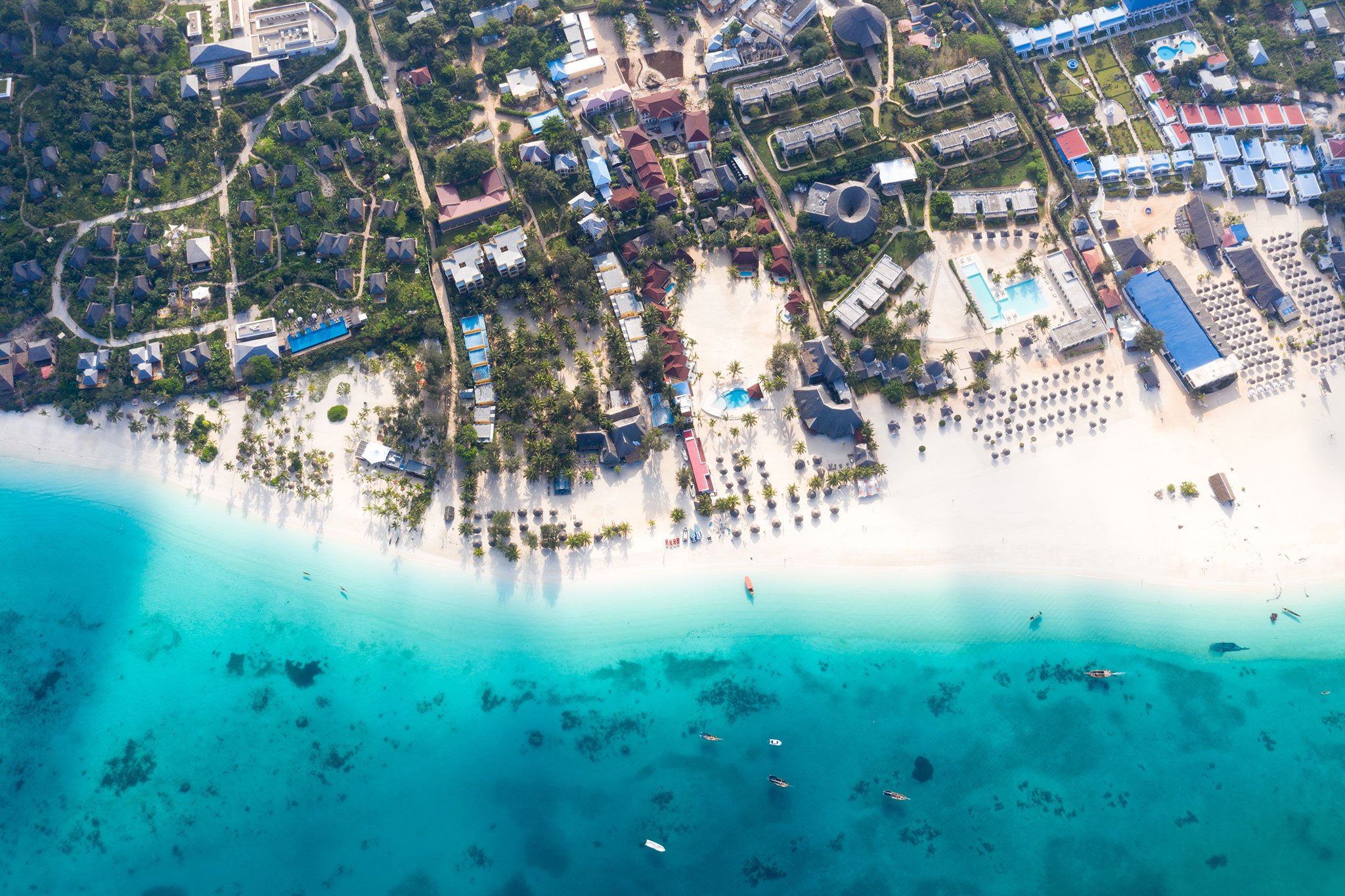 Zanzibar beach from above