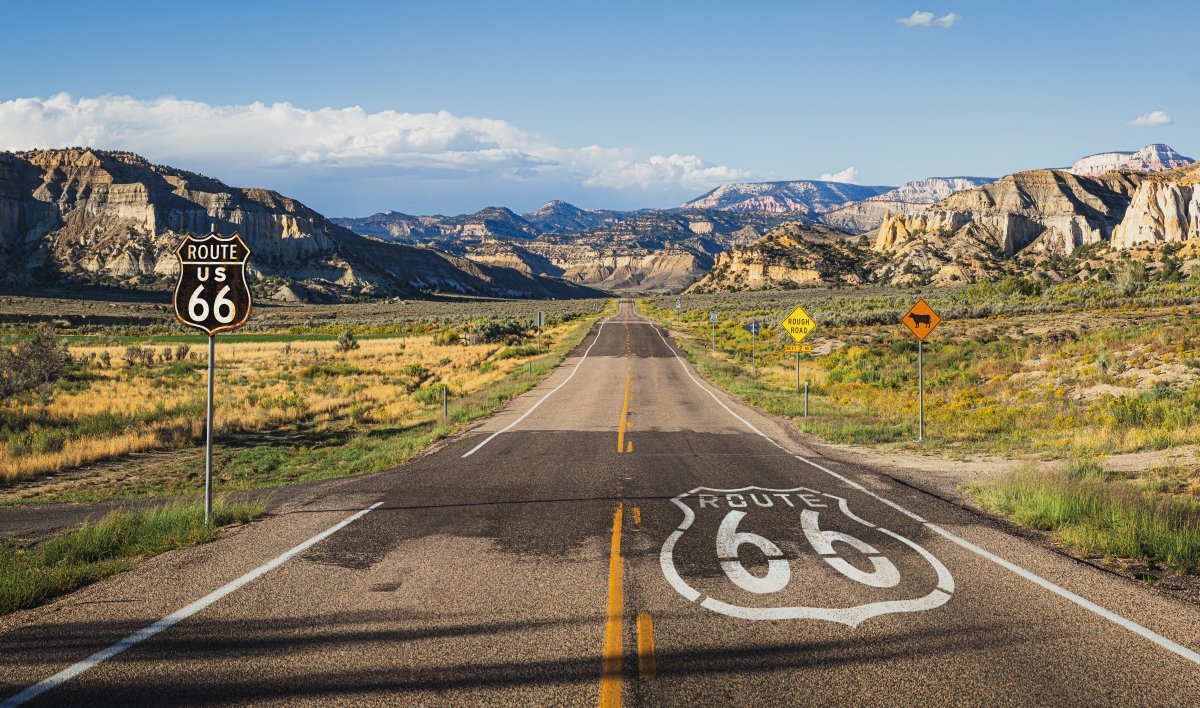 Scenic view of America's famous Route 66