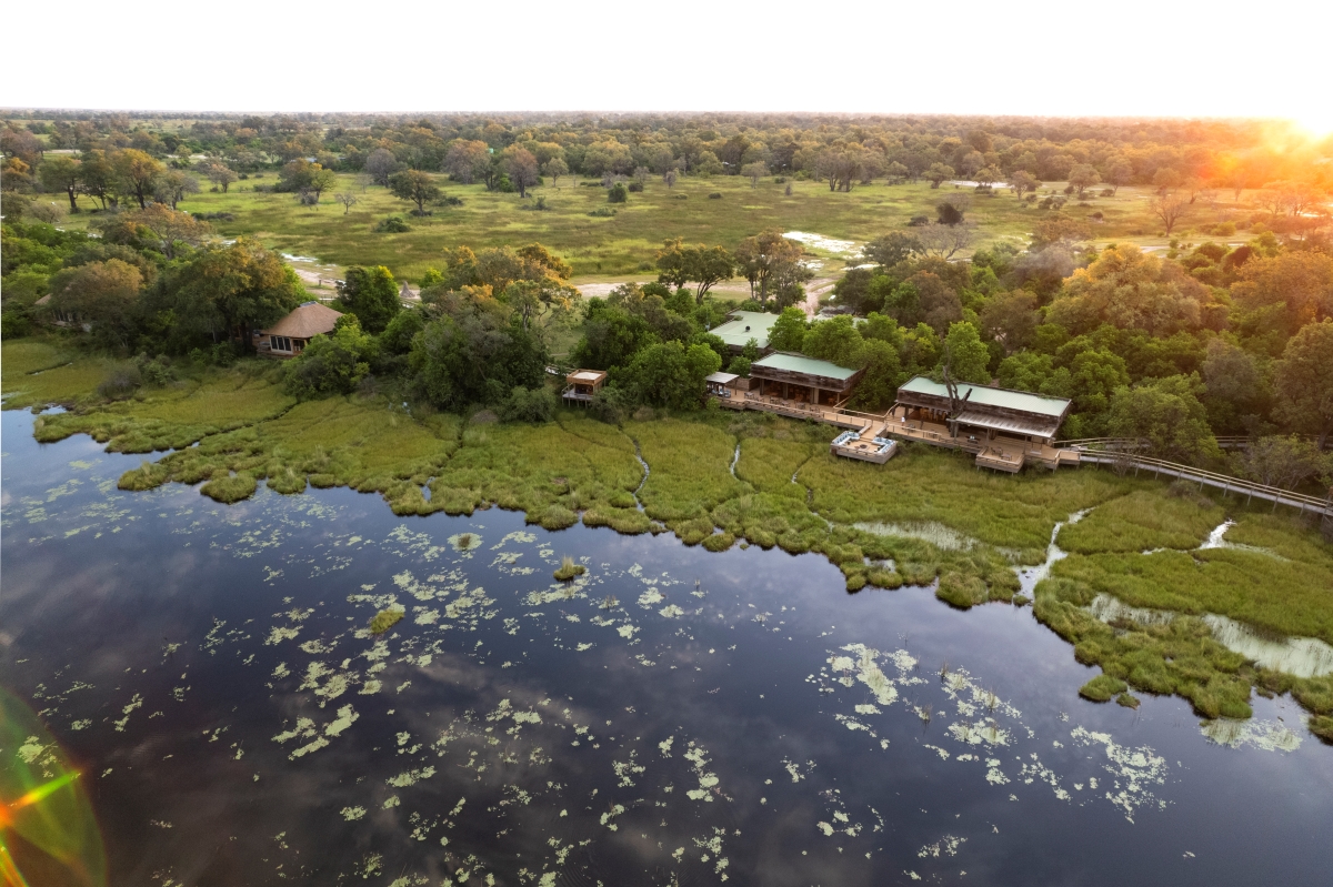 Aerial view of Wilderness Vumbura Plains 