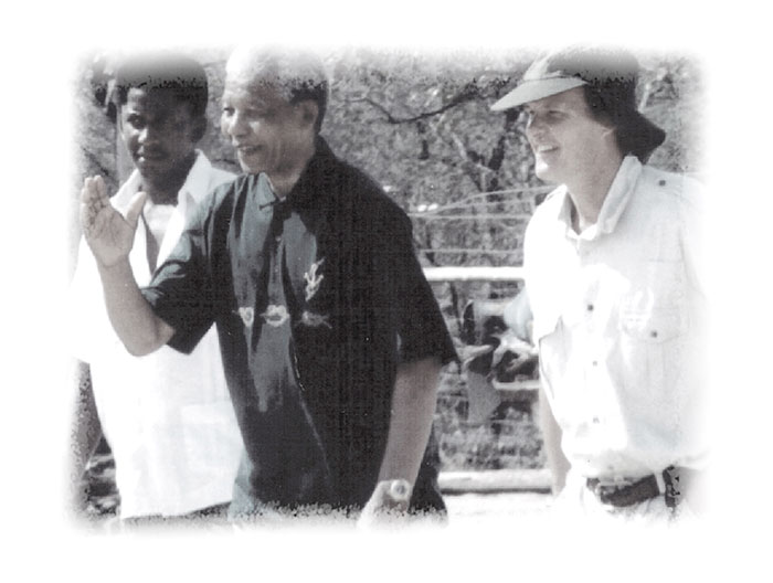 Nelson Mandela arriving at Londolozi in 1991