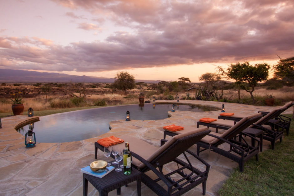 The pool at Tortilis Camp in the Amboseli National Park